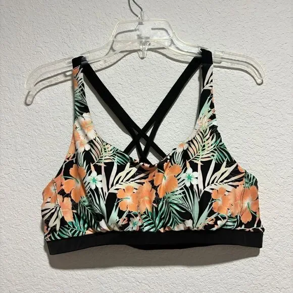 Venus Maui Tropical Sport Bikini Top Multicolor 12‎ Cross Back Straps Lined - Picture 2 of 8